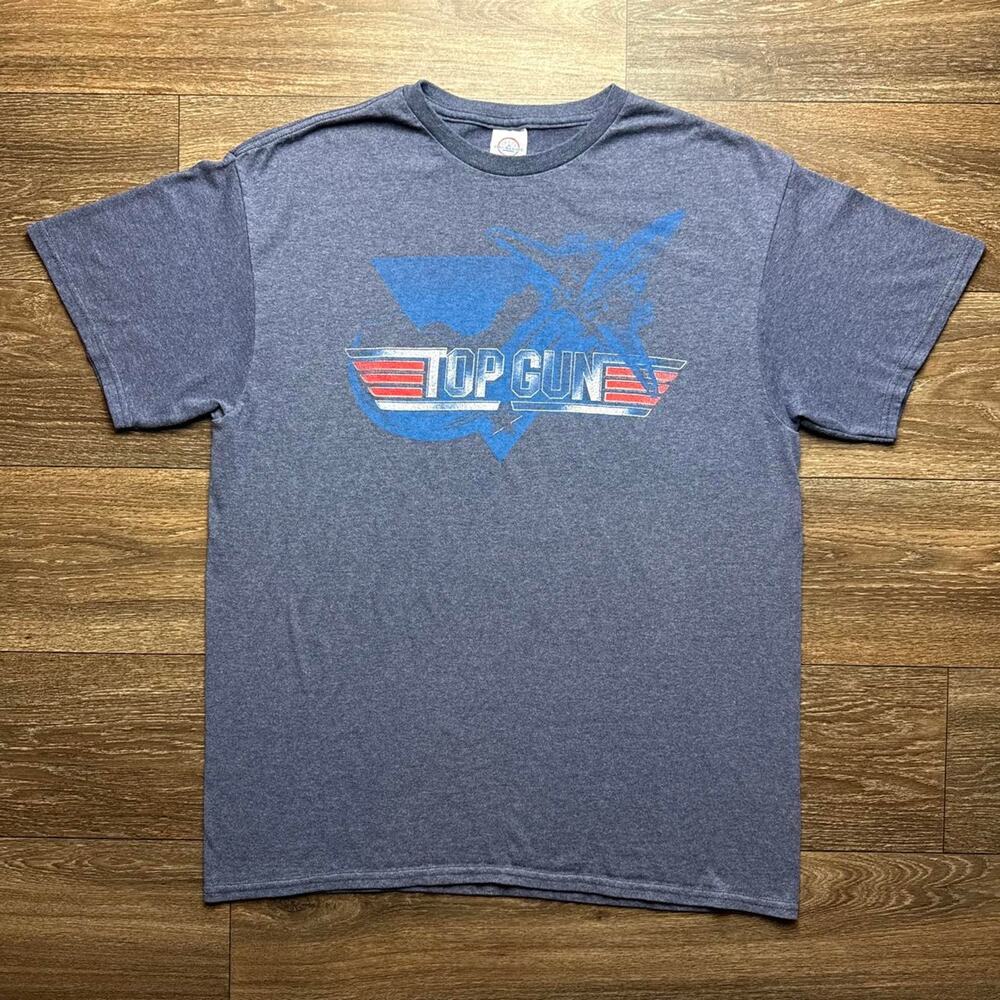 Vintage Navy Blue Y2K Top Gun Movie Promo Graphic Tee